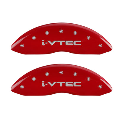 MGP 4 Caliper Covers Engraved Front & Rear i-Vtec Red finish silver ch MGP