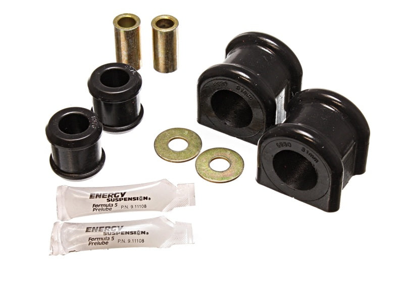 Energy Suspension 07-11 Jeep Wrangler JK Black Front 31mm Sway Bar and Endlink Bushing Set - eliteracefab.com