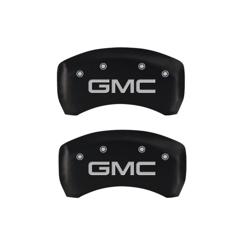 MGP 4 Caliper Covers Engraved Front & Rear GMC Red finish silver ch MGP