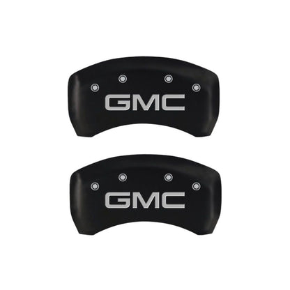 MGP 4 Caliper Covers Engraved Front & Rear GMC Red finish silver ch MGP