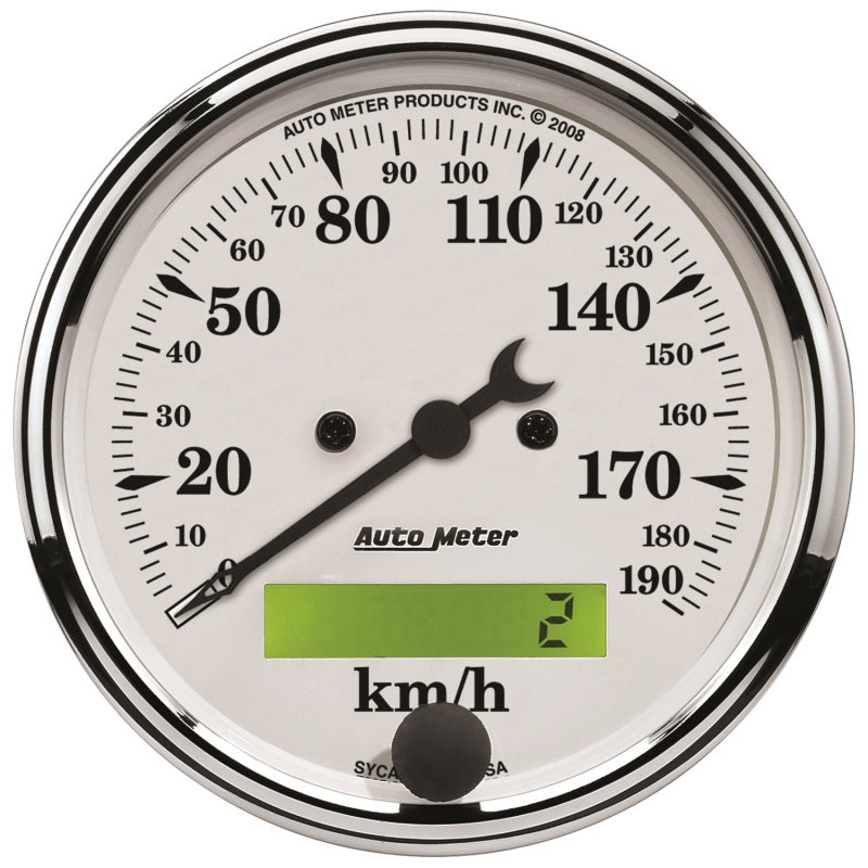 Autometer 3 1/8in 0-190km/h Old Tyme Elec. Programmable Speedometer 1688-M
