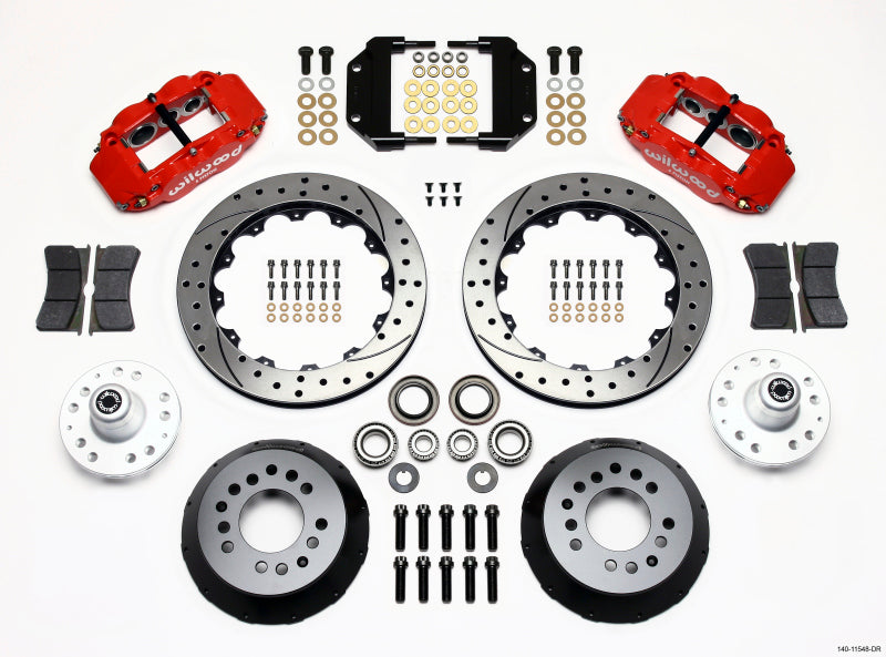 Wilwood Narrow Superlite 6R Front Hub Kit 12.88in Drill Red Magnum Force Drop Spndle Wilwood