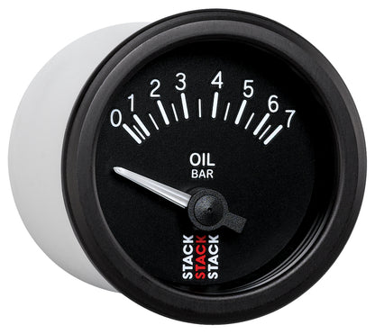 Autometer Stack 52mm 0-7 Bar M10 (M) Electric Oil Pressure Gauge - Black ST3201