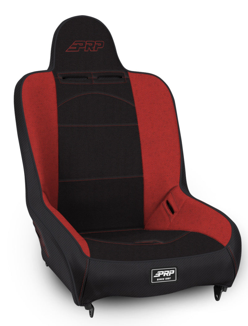 PRP Premier High Back Suspension Seat (Two Neck Slots) - Black/Red A100110-72