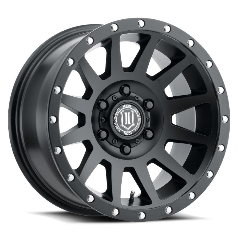 ICON Compression 17x8.5 6x135 6mm Offset 5in BS 87.1mm Bore Satin Black Wheel - eliteracefab.com