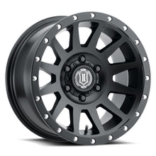 Load image into Gallery viewer, ICON Compression 17x8.5 6x135 6mm Offset 5in BS 87.1mm Bore Satin Black Wheel - eliteracefab.com