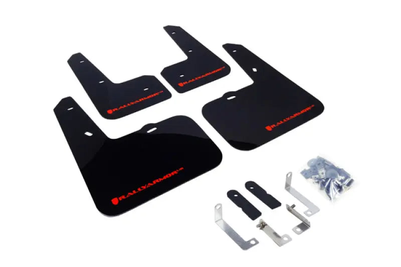 Rally Armor UR Mudflaps Urethane Hyundai Veloster 2012-2014 - Black/Red - eliteracefab.com