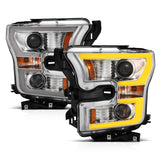 ANZO FORD F-150 15-17 PROJECTOR PLANK STYLE SWITCHBACK HEADLIGHTS CHROME (FOR HALOGEN MODELS ONLY) - 111358