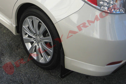 Rally Armor UR Mudflaps Black Urethane Grey Logo 2008-2011 Impreza / 2008-2010 WRX - eliteracefab.com