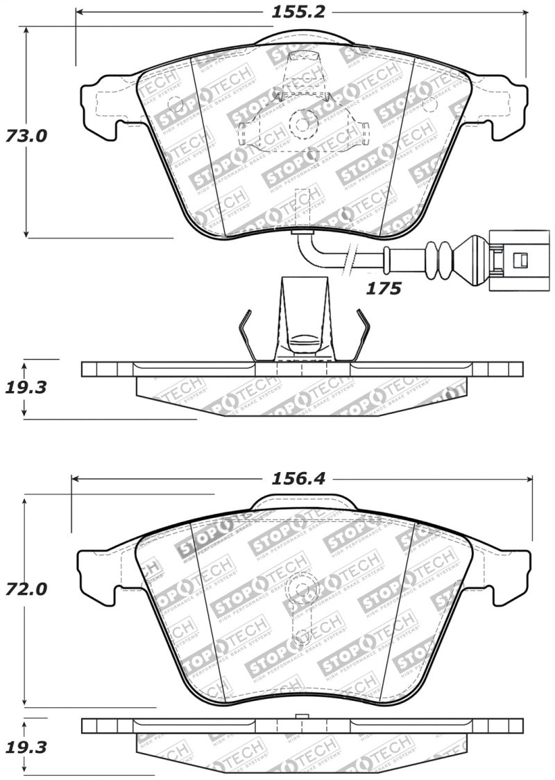 StopTech Performance 08-13 Audi TT Quattro / 12 VW Golf R Front Brake Pads - eliteracefab.com