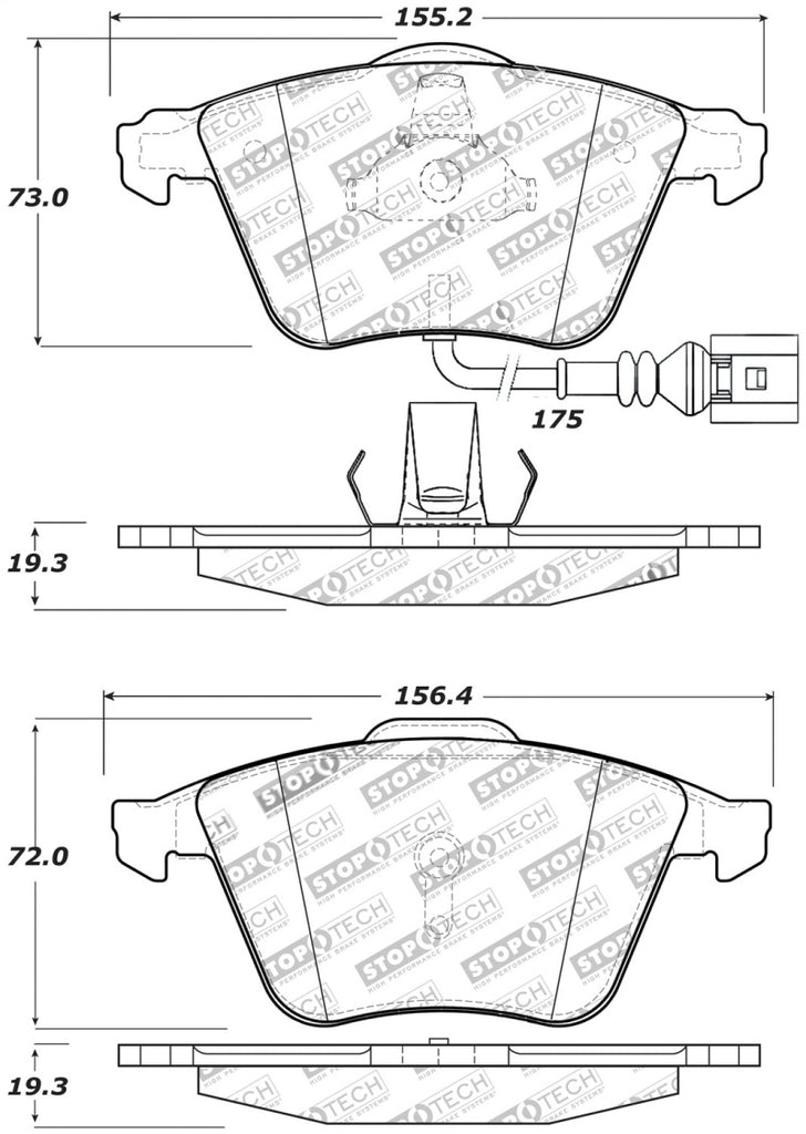 StopTech Performance 08-13 Audi TT Quattro / 12 VW Golf R Front Brake Pads - eliteracefab.com