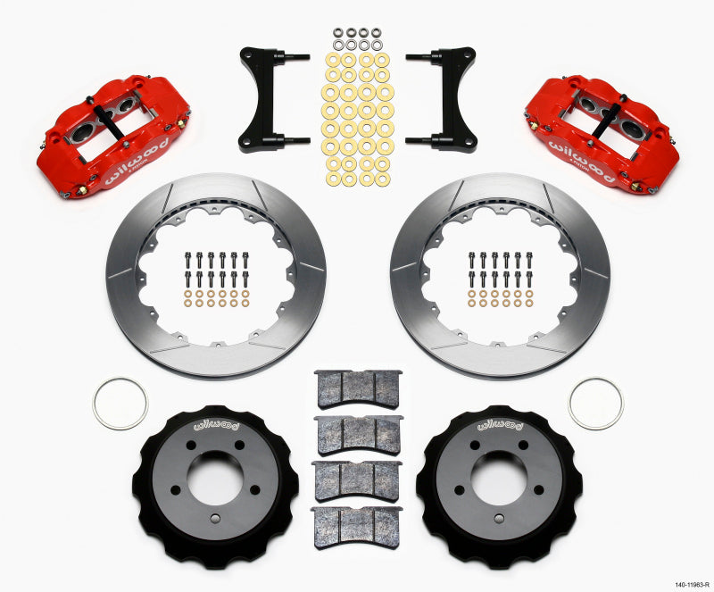 Wilwood Narrow Superlite 6R Front Hat Kit 12.88in Red 93-96 Mazda RX7 Wilwood