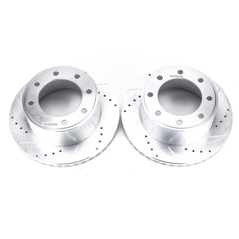 Power Stop 05-12 Ford F-250 Super Duty Rear Evolution Drilled & Slotted Rotors - Pair - eliteracefab.com