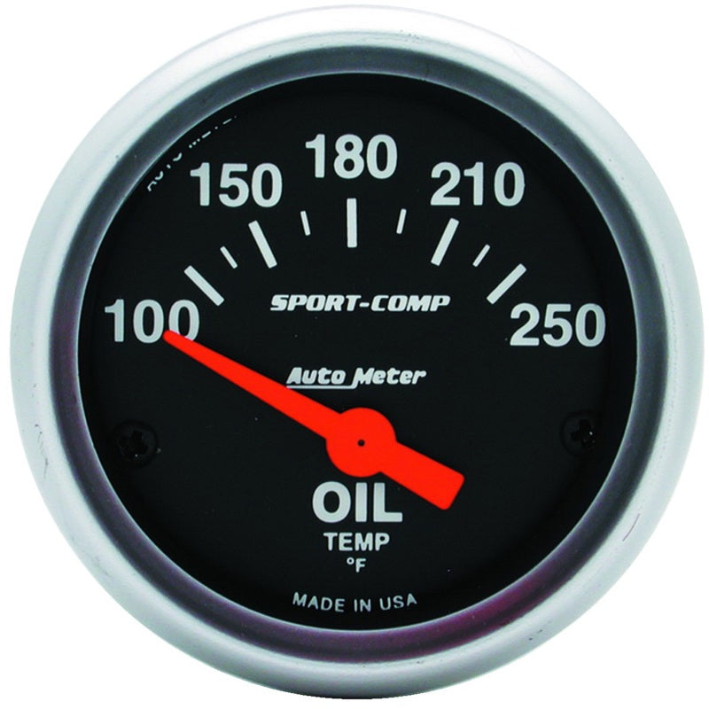 Autometer Sport-Comp 52mm SSE 100-250F Oil Temperature Gauge 3347