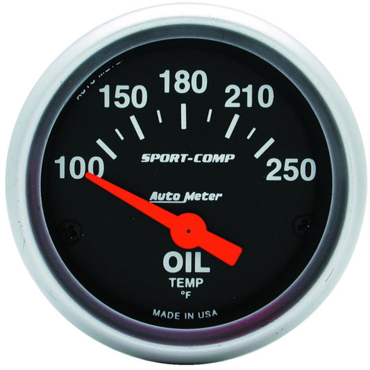 Autometer Sport-Comp 52mm SSE 100-250F Oil Temperature Gauge 3347