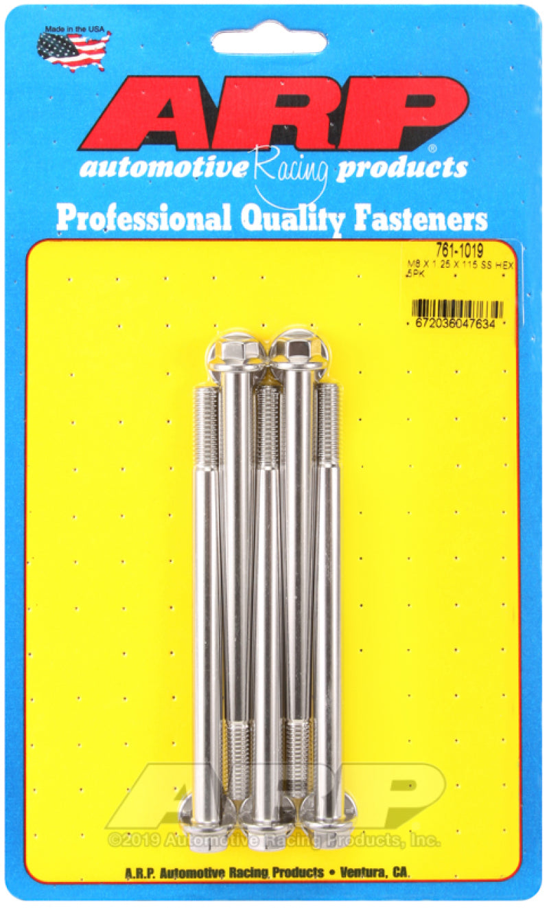 ARP M8 x 1.25 x 115 Hex SS Bolts (5/pkg) ARP