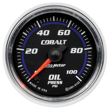 Load image into Gallery viewer, AutoMeter GAUGE; OIL PRESSURE; 2 1/16in.; 100PSI; DIGITAL STEPPER MOTOR; COBALT - eliteracefab.com