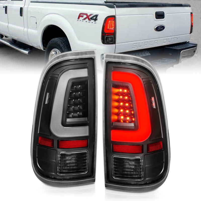 ANZO 2008-2016 Ford F-250 LED Taillights Black Housing Clear Lens (Pair) - eliteracefab.com