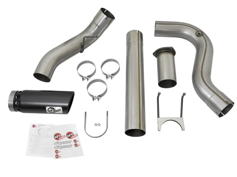 aFe Large Bore-HD 5in DPF Back 409 SS Exhaust System w/Black Tip 2017 Ford Diesel Trucks V8 6.7L(td) - eliteracefab.com