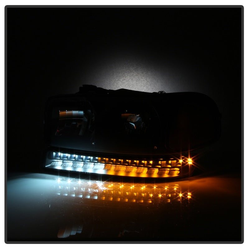 xTune GMC Sierra 99-06 /Yukon 00-06 Headlights & LED Bumper Lights - Black HD-JH-GS99-LED-SET-BK - eliteracefab.com