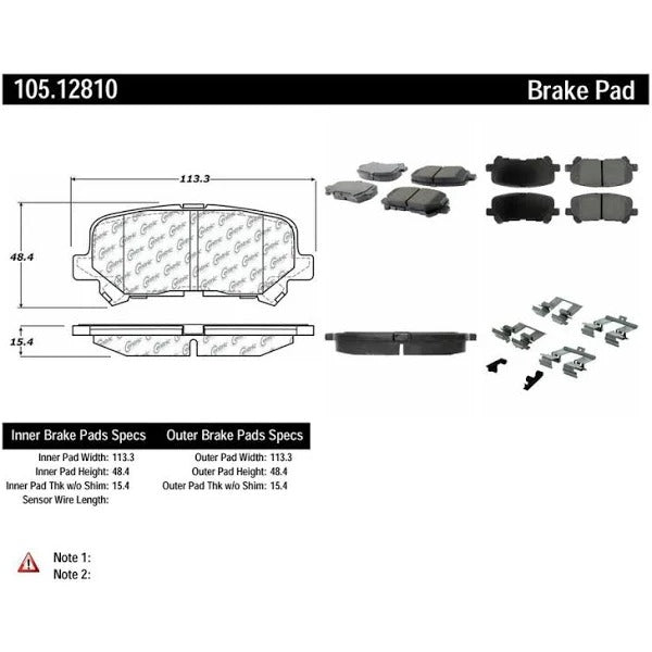 POSIQUIET 07-13 ACURA MDX 09-12 HONDA ODYSESY REAR CERAMIC BRAKE PADS, 105.12810 - eliteracefab.com