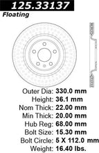 Load image into Gallery viewer, CENTRIC PREMIUM HIGH CARBON BRAKE ROTOR, 125.33137 - eliteracefab.com