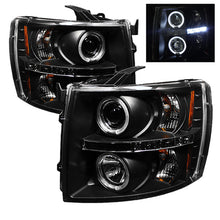 Load image into Gallery viewer, Spyder Chevy Silverado 1500 07-13 Projector Headlights LED Halo LED Blk PRO-YD-CS07-HL-BK - eliteracefab.com