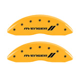 MGP 4 Caliper Covers Engraved Front & Rear With stripes/Avenger Yellow finish black ch