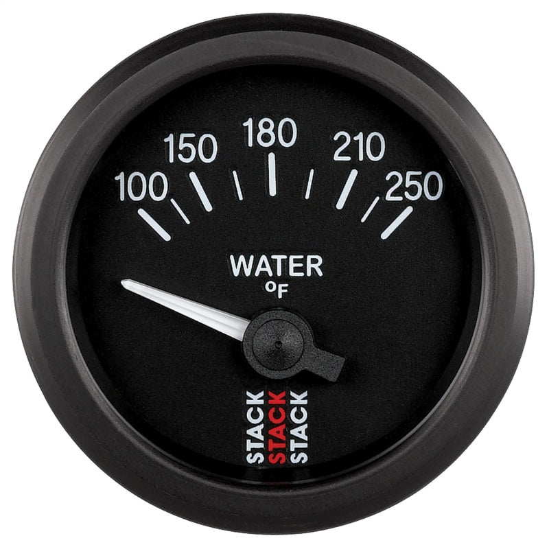 Autometer Stack 52mm 100-250 Deg F 1/8in NPTF Electric Water Temp Gauge - Black ST3208