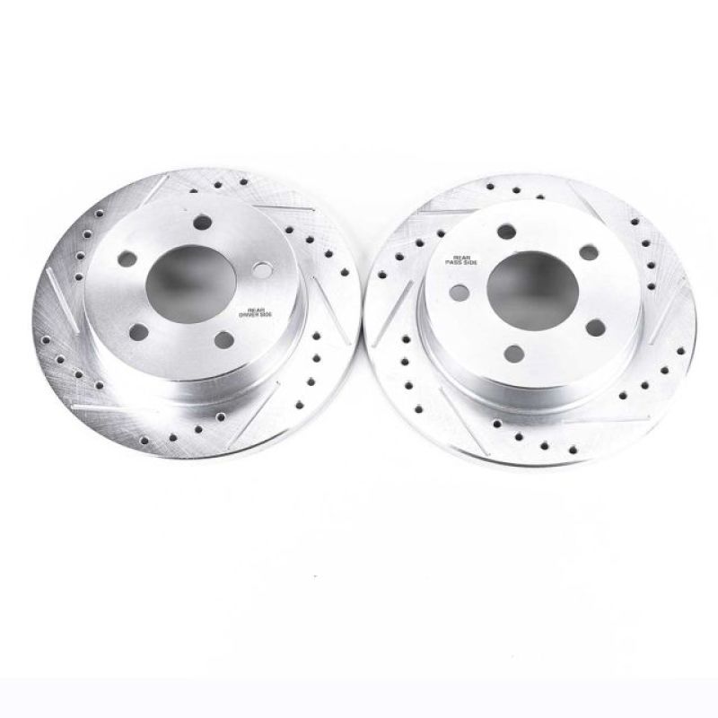 Power Stop 94-04 Ford Mustang Rear Evolution Drilled & Slotted Rotors - Pair - eliteracefab.com