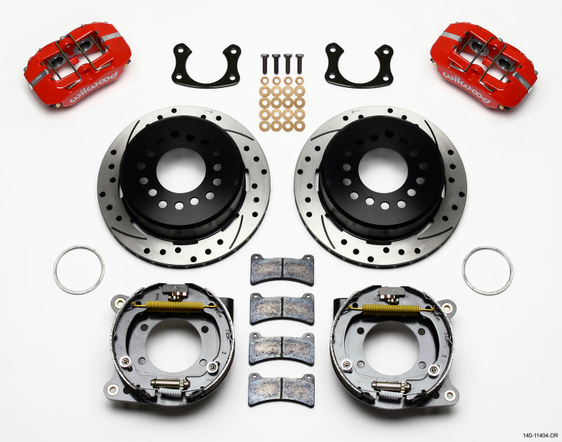 Wilwood Dynapro Low-Profile 11.00in P-Brake Kit Drill-Red New Big Ford 2.50in Off Front Mount Wilwood
