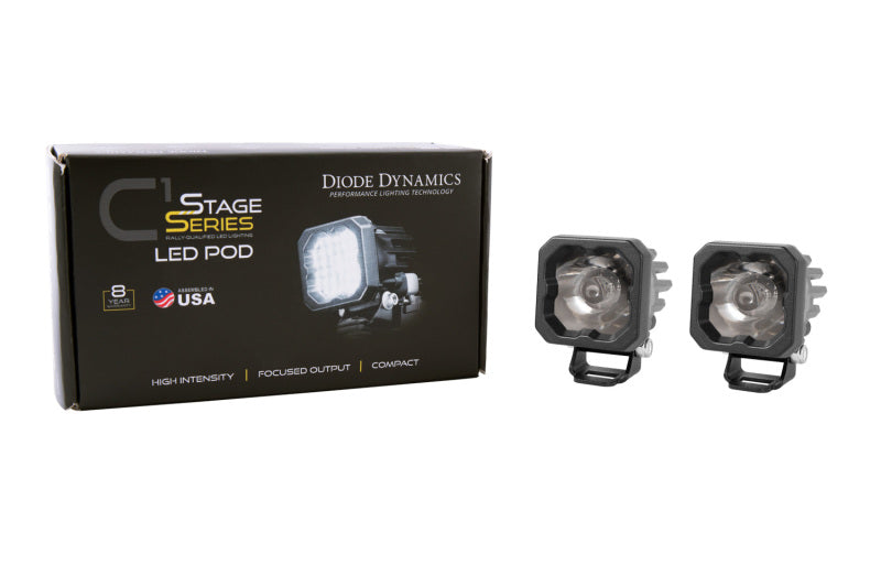 Diode Dynamics Stage Series C1 LED Pod Pro - White Spot Standard BBL (Pair)