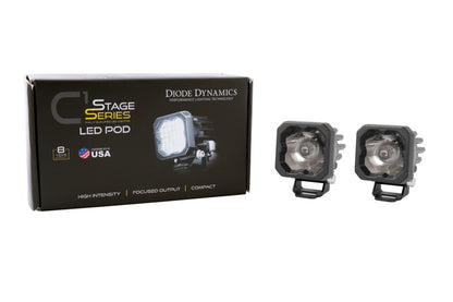 Diode Dynamics Stage Series C1 LED Pod Pro - White Spot Standard RBL (Pair)