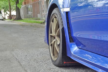 Load image into Gallery viewer, Rally Armor UR Mudflaps Blue Urethane White Logo 2015-2021 WRX / 2015-2021 STI - eliteracefab.com