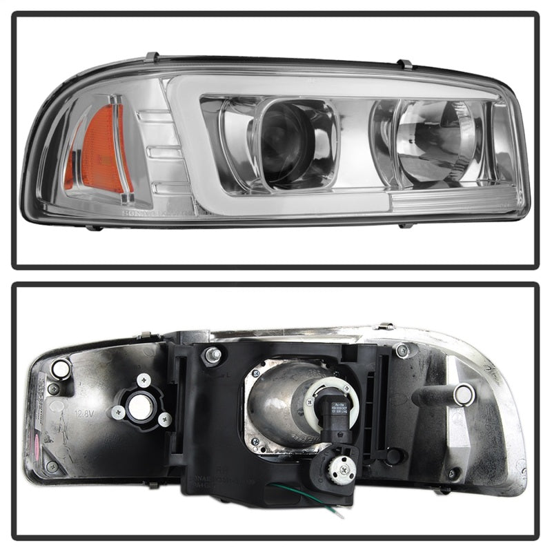 Spyder GMC Sierra 1500/2500/3500 99-06 V2 Projector Headlights - DRL - Chrome PRO-YD-CDE00V2-LB-C - eliteracefab.com