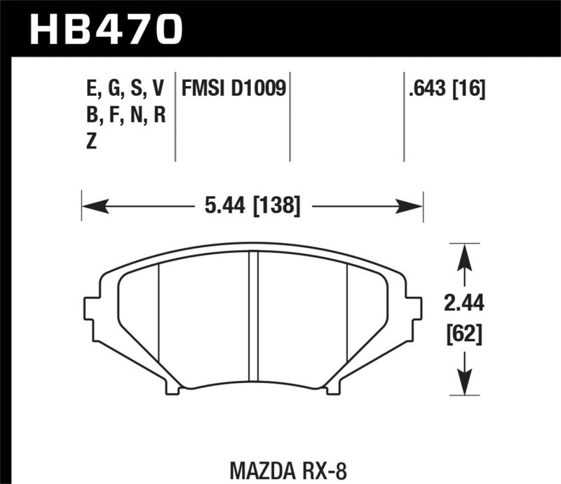 Hawk Performance HT-10 Front Brake Pads - HB470S.643