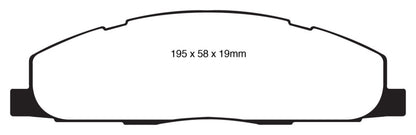 EBC 09-11 Dodge Ram 2500 Pick-up 5.7 2WD/4WD Yellowstuff Rear Brake Pads - eliteracefab.com