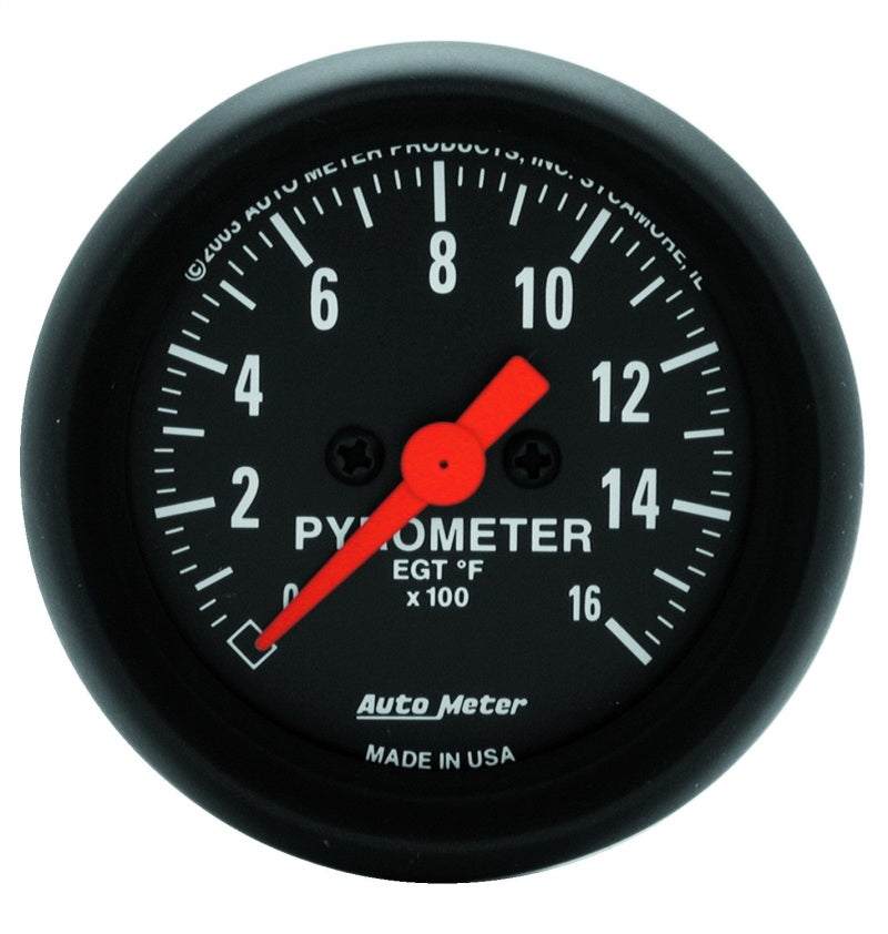 AutoMeter GAUGE; PYROMETER (EGT); 2 1/16in.; 1600deg.F; DIGITAL STEPPER MOTOR; Z-SERIES - eliteracefab.com
