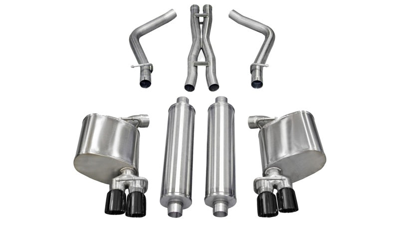 Corsa 11-13 Dodge Charger R/T 5.7L V8 Black Xtreme Cat-Back Exhaust - eliteracefab.com