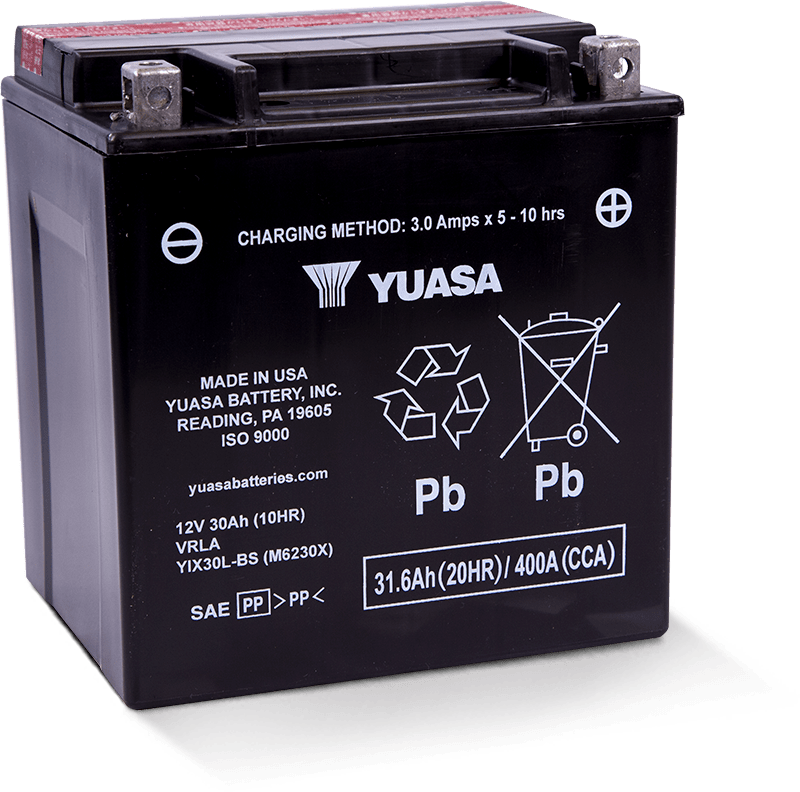 Yuasa YIX30L-BS High Performance Maintenance Free AGM 12 Volt Battery (Bottle Supplied) Yuasa Battery