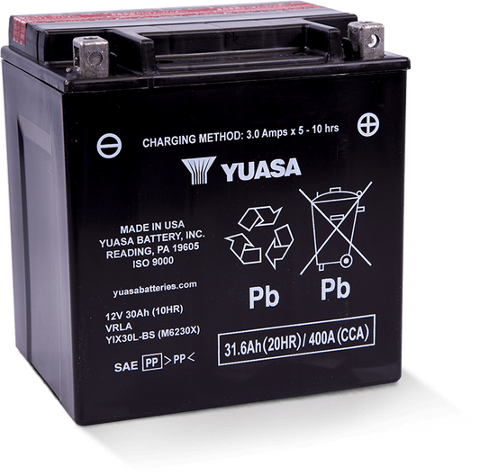 Yuasa YIX30L-BS High Performance Maintenance Free AGM 12 Volt Battery (Bottle Supplied) Yuasa Battery