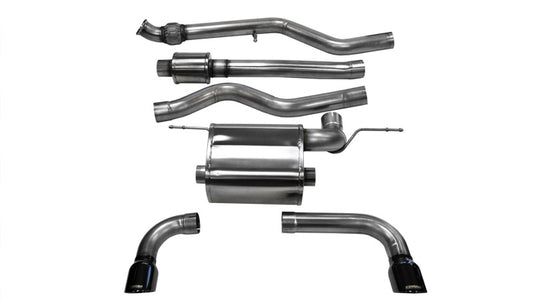Corsa 12-14 BMW 335i Sedan RWD F30 3in Black Touring Dual Rear Single 3.5in Tip Cat-Back Exhaust CORSA Performance