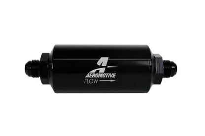 Aeromotive In-Line Filter - (AN -8 Male) 10 Micron Fabric Element Bright Dip Black Finish.