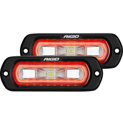 Rigid Industries SR-L Series Flush Mount LED Spreader Pair w/ Red Halo - Universal - eliteracefab.com