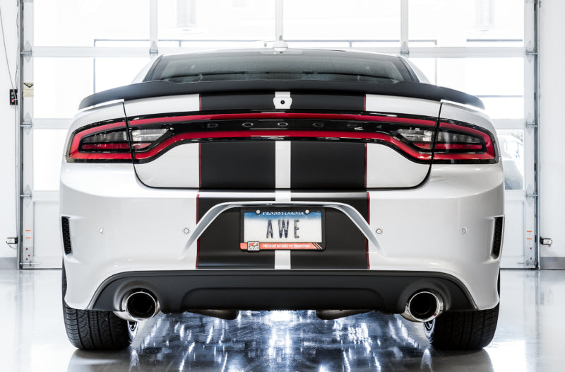 AWE Tuning 2017+ Dodge Charger 5.7L Touring Edition Exhaust - Non-Resonated - Chrome Silver Tips AWE Tuning