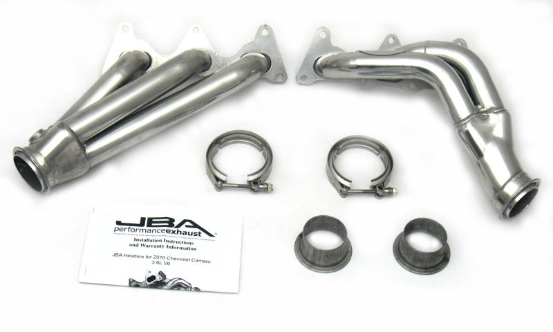 JBA 10-11 Camaro 3.6L V6 1-5/8in Primary Silver Ctd Cat4Ward Header - eliteracefab.com