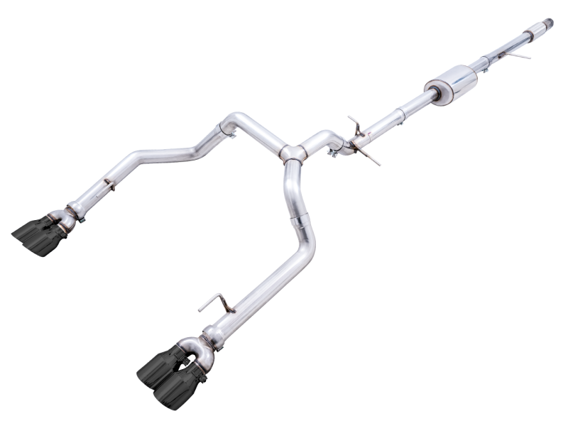 AWE Tuning 4th Gen GM 1500 5.3L 0FG Catback Split Rear Exit (w/ Bumper Cutouts) - Quad Diamond Tips - eliteracefab.com