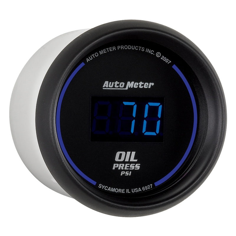 AutoMeter GAUGE; OIL PRESSURE; 2 1/16in.; 100PSI; DIGITAL; BLACK DIAL W/BLUE LED - eliteracefab.com