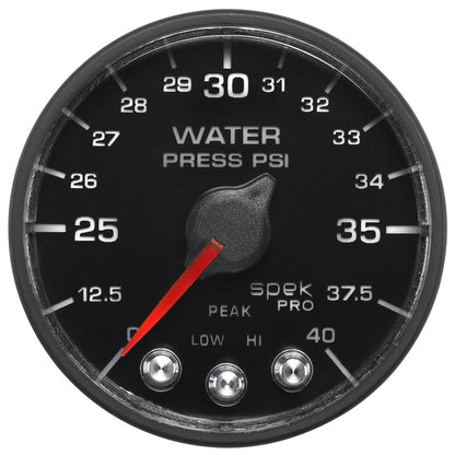 Autometer Spek-Pro - Nascar 2-1/16in Water Press 0- 40 psi Bfb P551328-N1