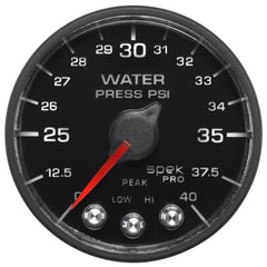 Autometer Spek-Pro - Nascar 2-1/16in Water Press 0- 40 psi Bfb